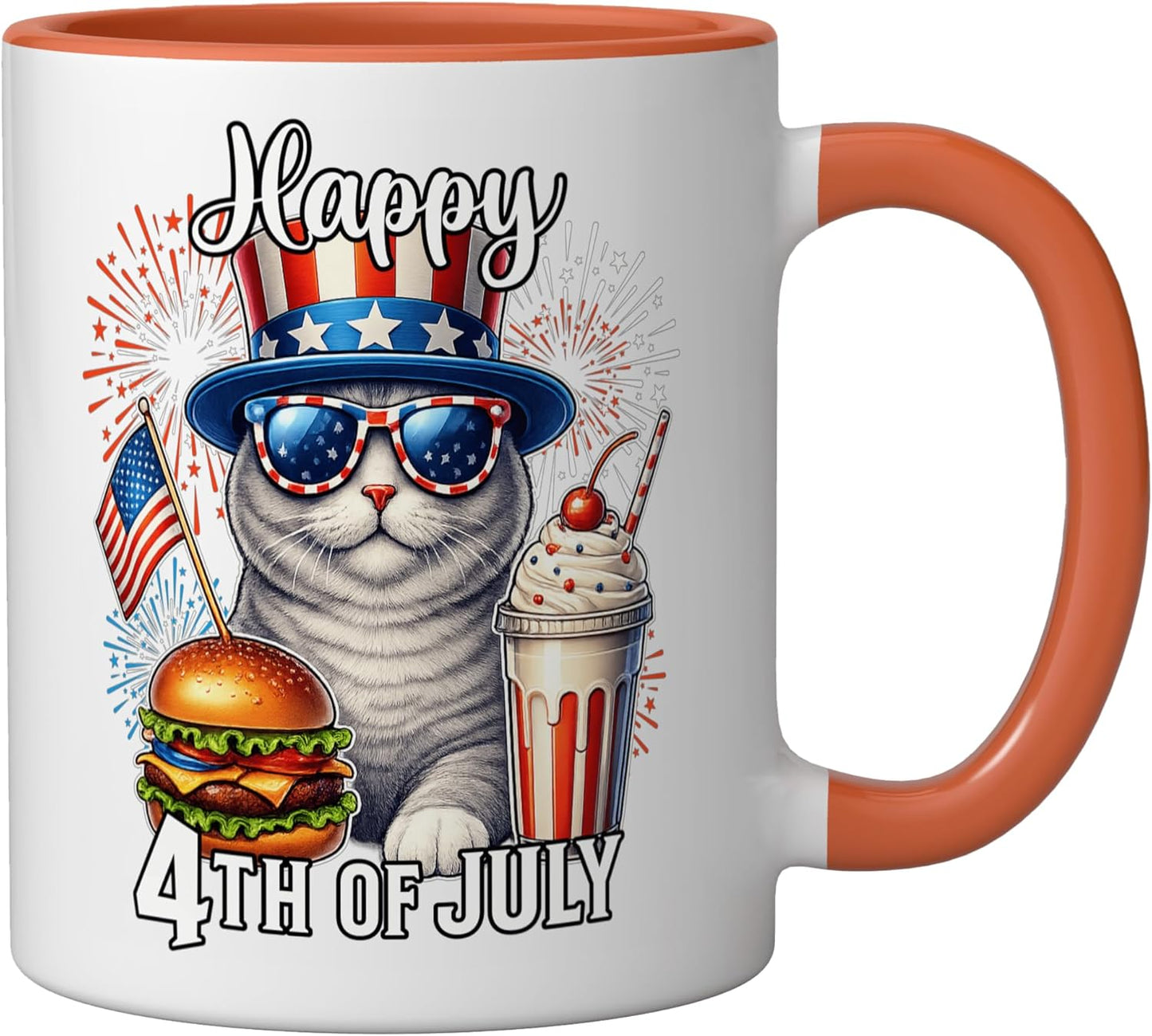 Taza Cerámica Gato Británico Rojo/Naranja