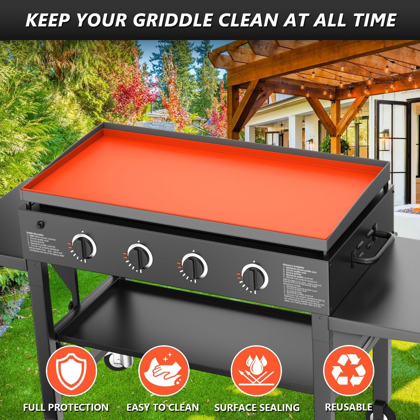 Alfombrilla silicona para parrilla Blackstone resistente