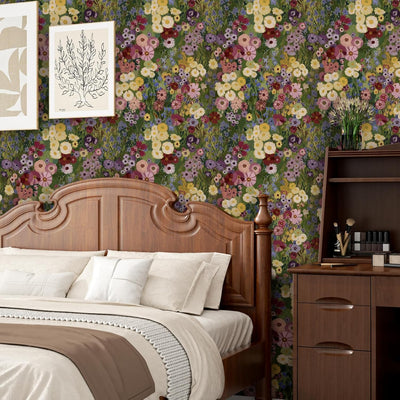 Papel tapiz floral autoadhesivo bohemio 17.5x78.7pulg