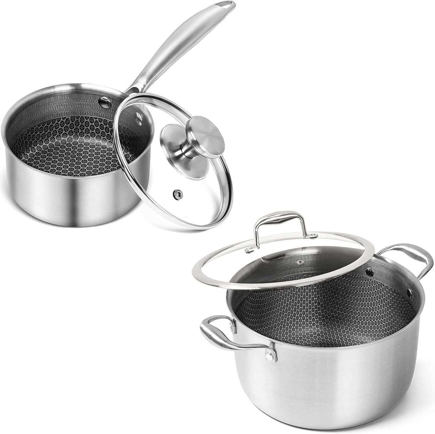 Cacerola Acero Inox Triple Capa 1qt Con Tapa