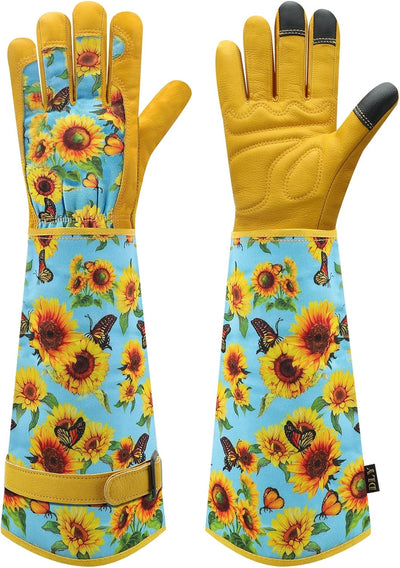 Guantes jardinería mujer cuero vacuno resistentes
