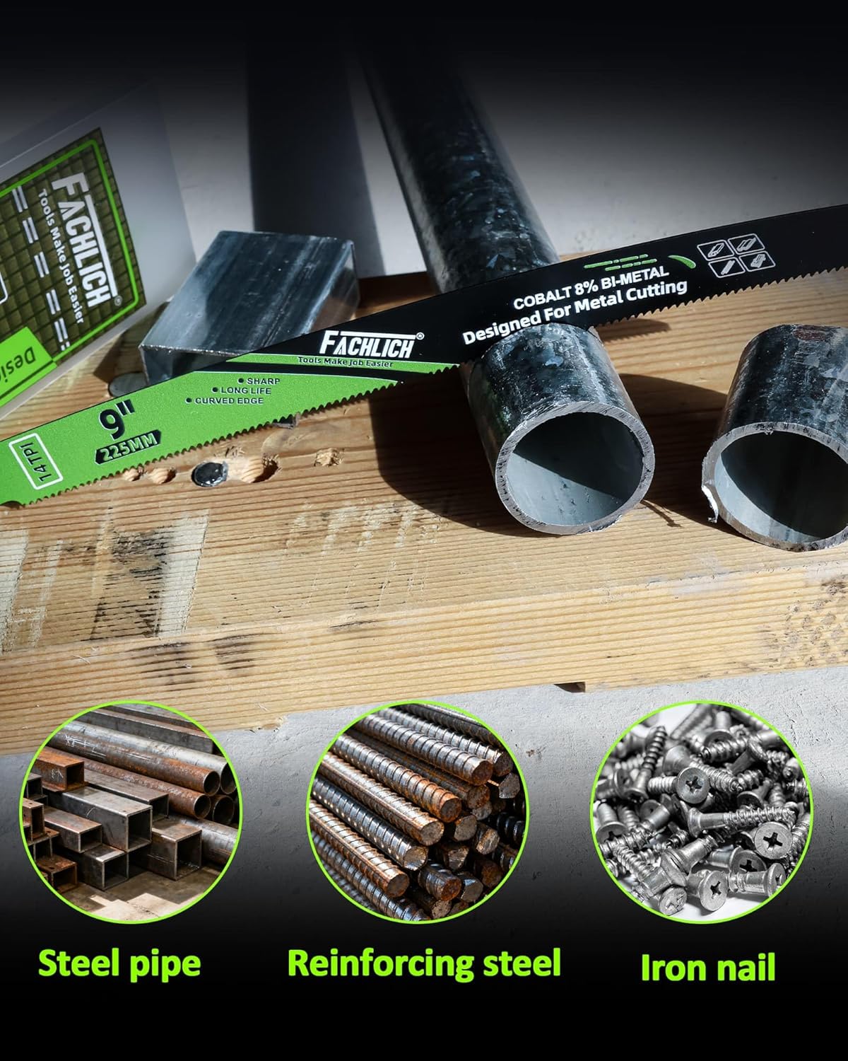 Hojas sierra recíproca 9pulg 14TPI metal set 3