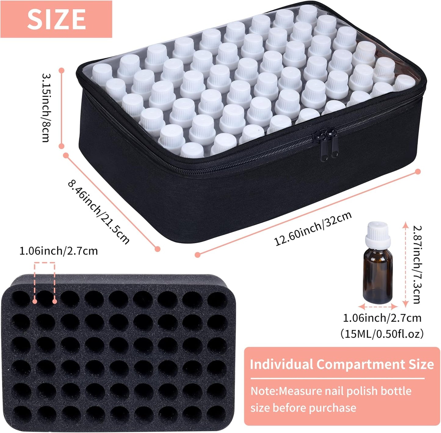 Estuche 60 rejillas para botellas enrollables 0.1-0.3oz