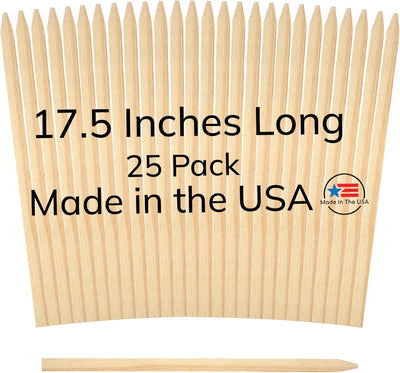 25 Estacas Madera 17.5pulg para Jardín y Manualidades