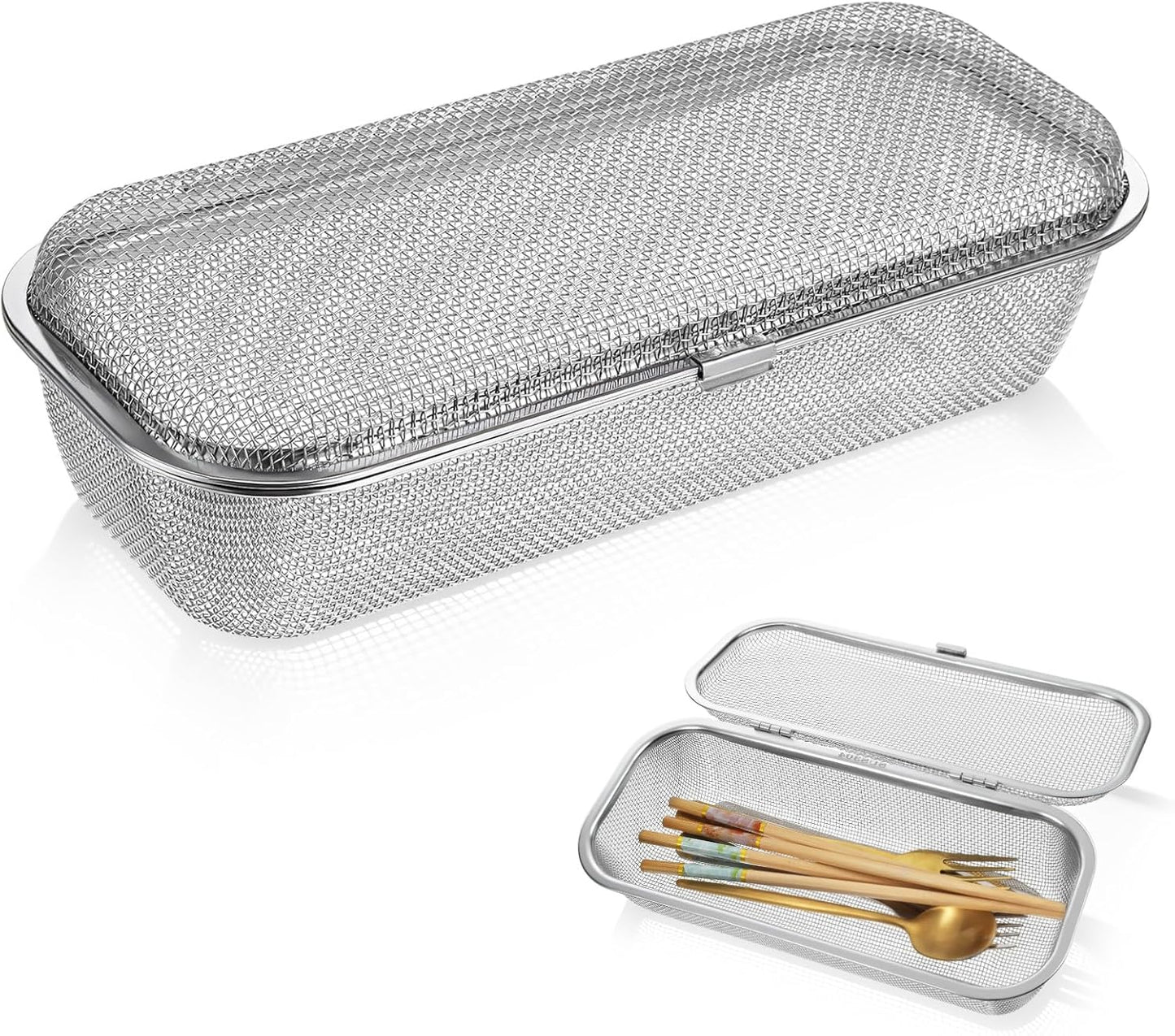 Cesta acero inox para lavavajillas rectangular plateado