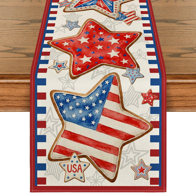 Camino de mesa patriótico con bandera estadounidense 13 x 72 pulgadas