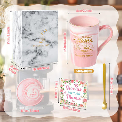 Taza Café con Cuchara y Tarjeta para Mamá Día de la Madre