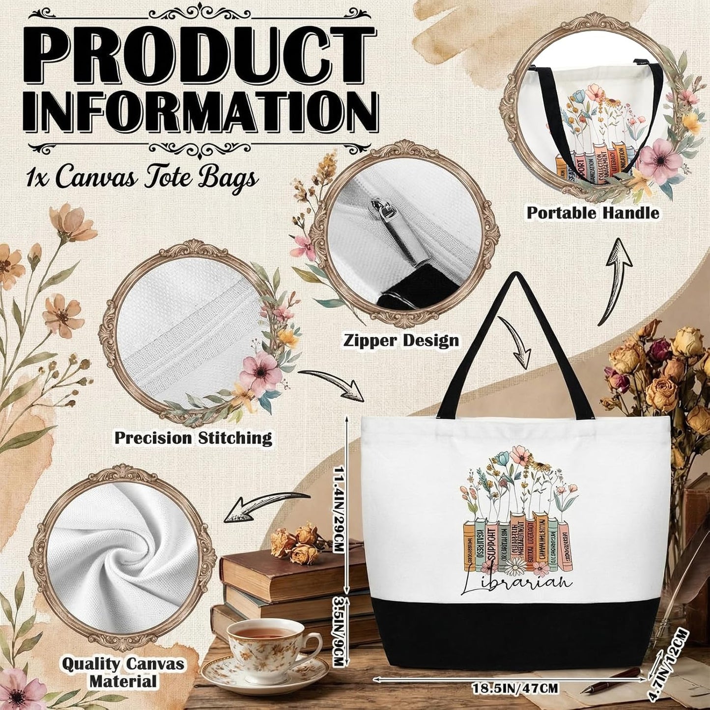 Bolsa de mano reutilizable para mujeres amantes de los libros Buryeah