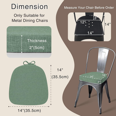 Set 4 cojines silla comedor 14x14pulg antiderrap