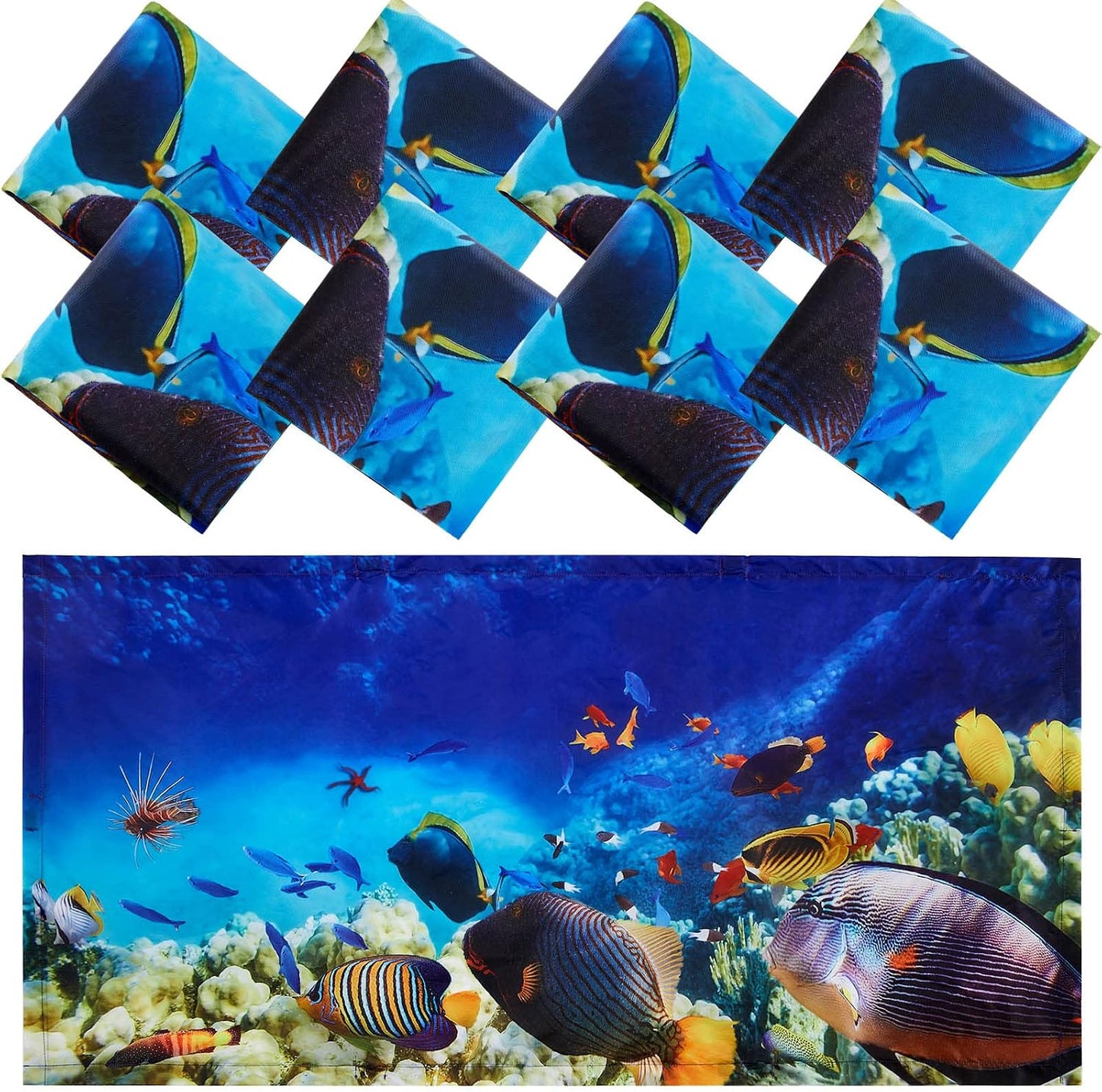 8 Cubiertas Luz Fluorescente 4x2ft Magnéticas Estilo Océano