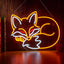 Letrero neón zorro durmiente LED para dormitorio y sala