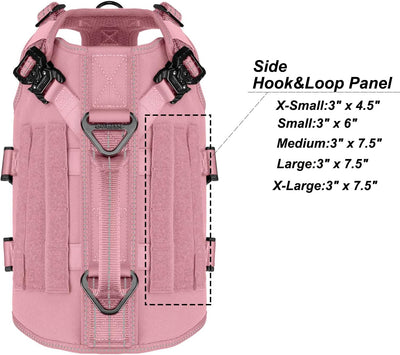 Arnés táctico perro X-Small 6 hebillas Molle 3/4 cuerpo