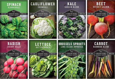 Semillas de verduras otoño e invierno 8 paquetes sin OMG