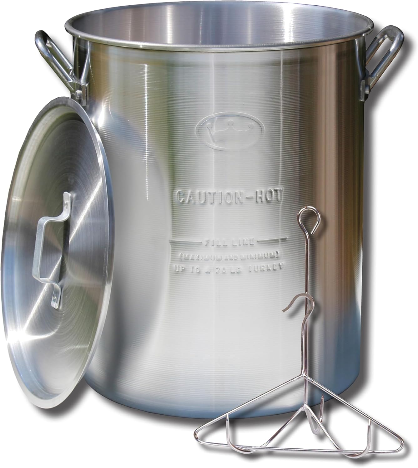 Olla Aluminio 30qt Con Tapa Estante Gancho