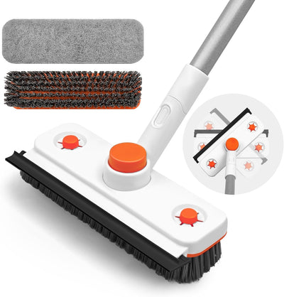 Cepillo suelo 3en1 60pulg extensible cerdas rígidas baño cocina