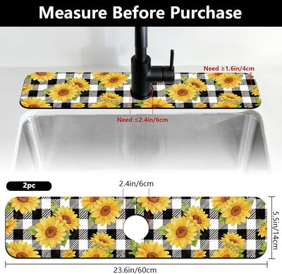 Tapete anti salpicaduras cocina 23.6x5.5pulg patrón girasol