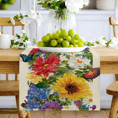 Camino de mesa floral de girasol 13 x 72 pulgadas decoración rústica