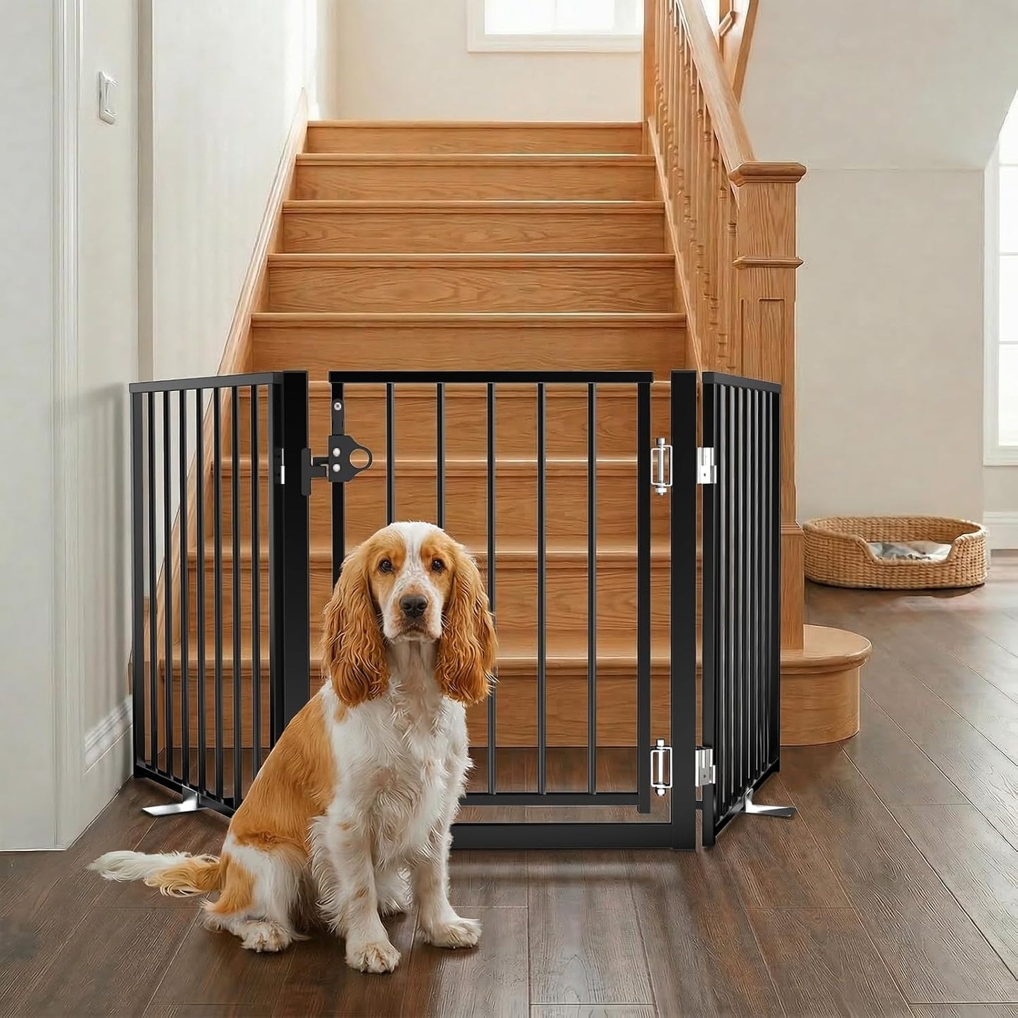 Puerta plegable perros 60pulg doble bloqueo para cachorros