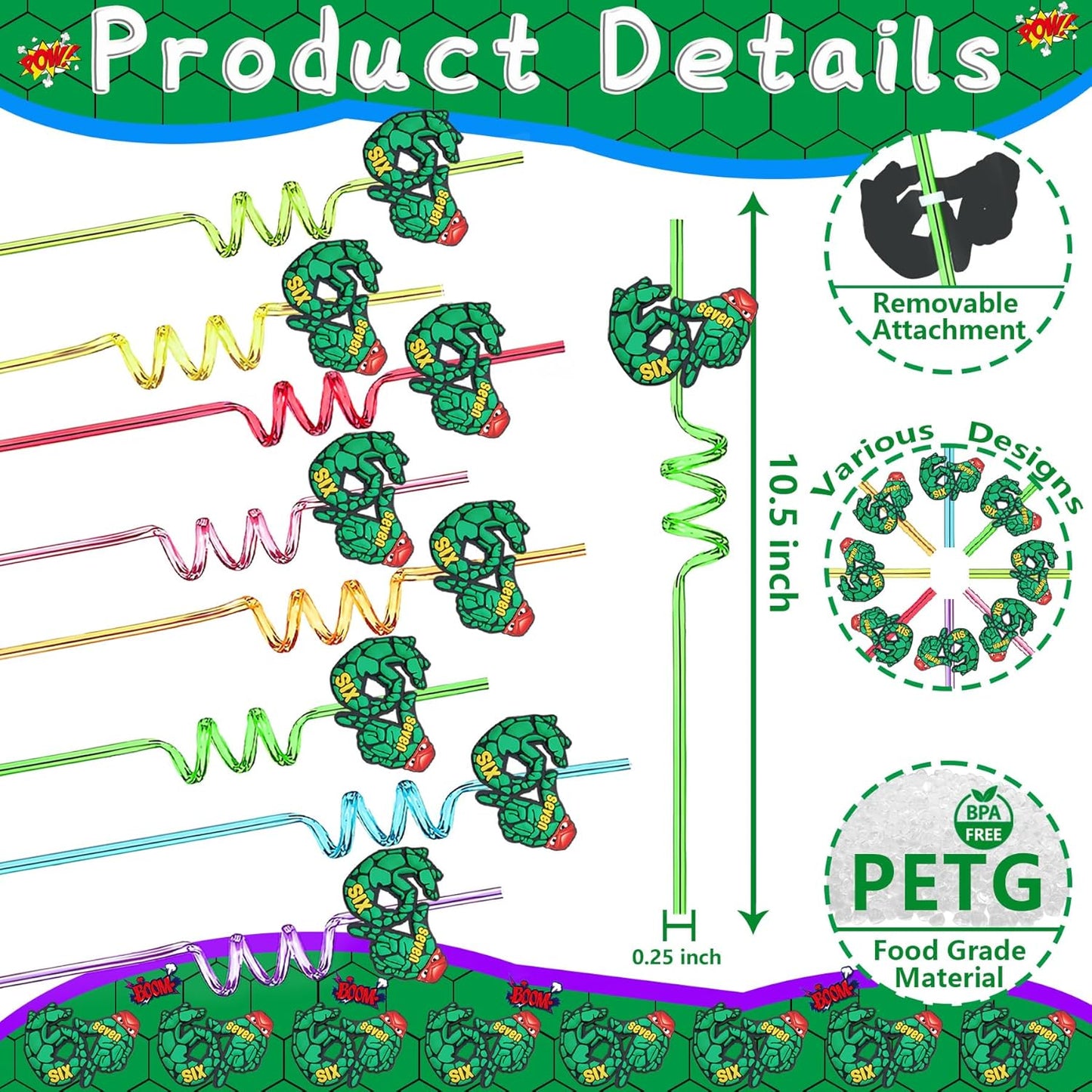 Pajitas reutilizables fiesta San Patricio verde