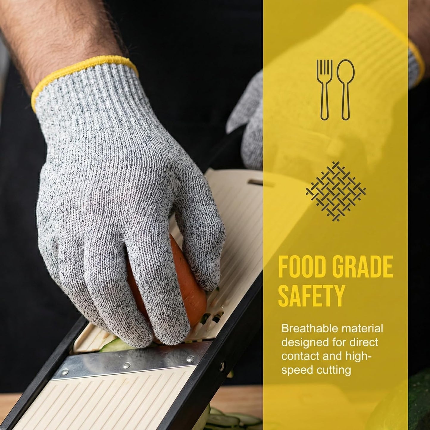 Guante Mandolina Nivel 5 HPPE Alimenticio Certificado ANSI