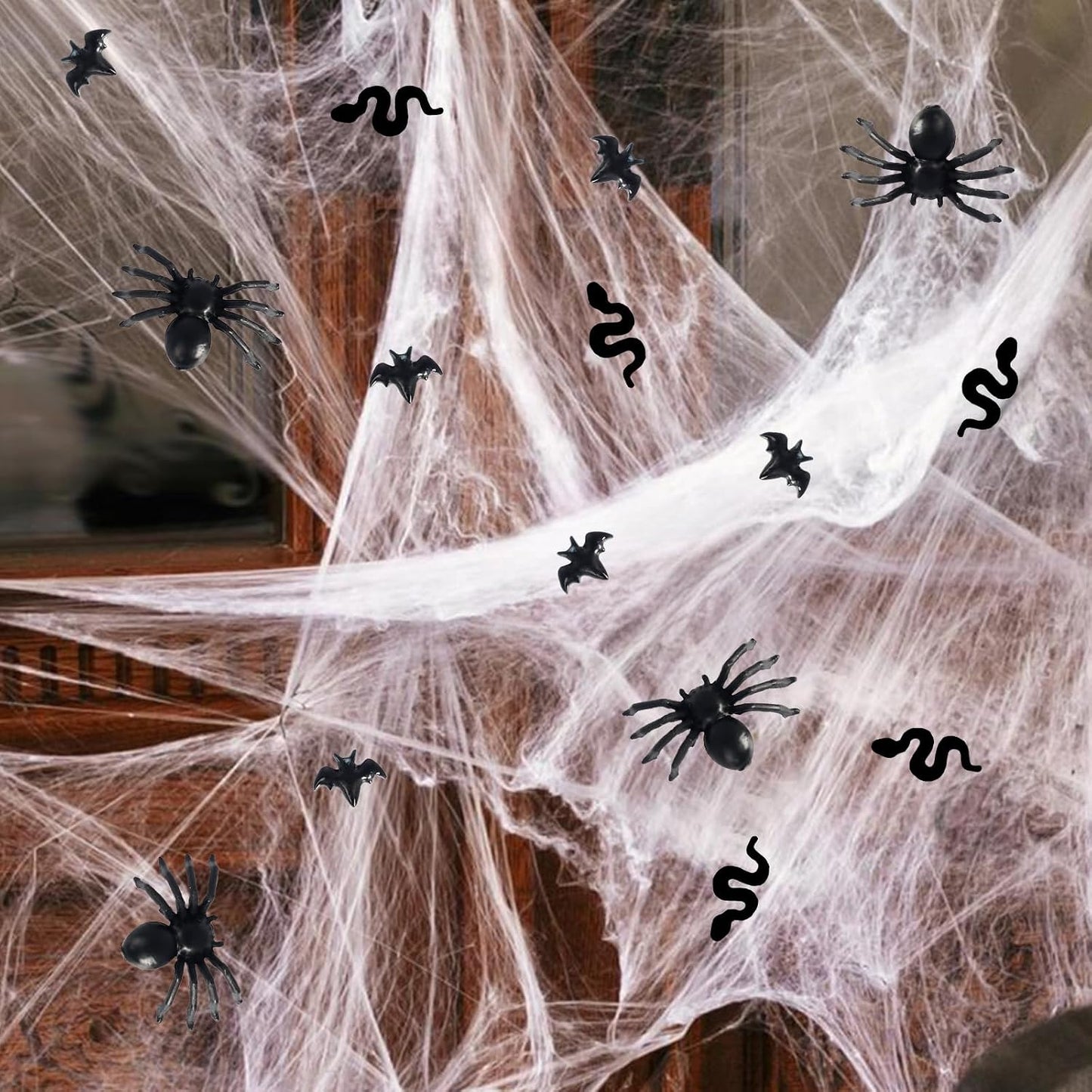 Figuras Halloween plástico calavera murciélago araña jardín