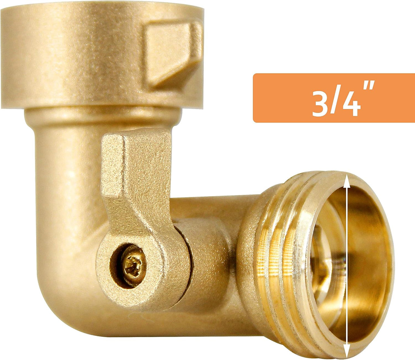 Conector codo manguera jardín latón 90 grados válvula cierre pack 2