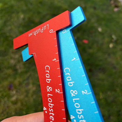 Calibre de cangrejo y regla de langosta de aluminio resistente para Dungeness, roca roja, cangrejo azul