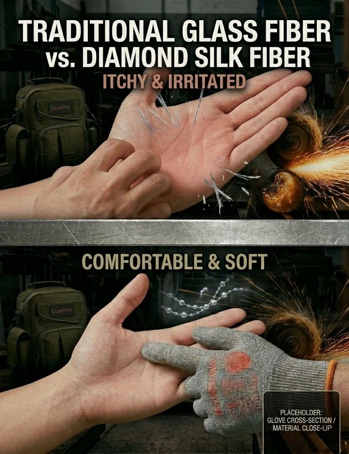 Guantes corto nivel 5 antideslizante fábrica construcción