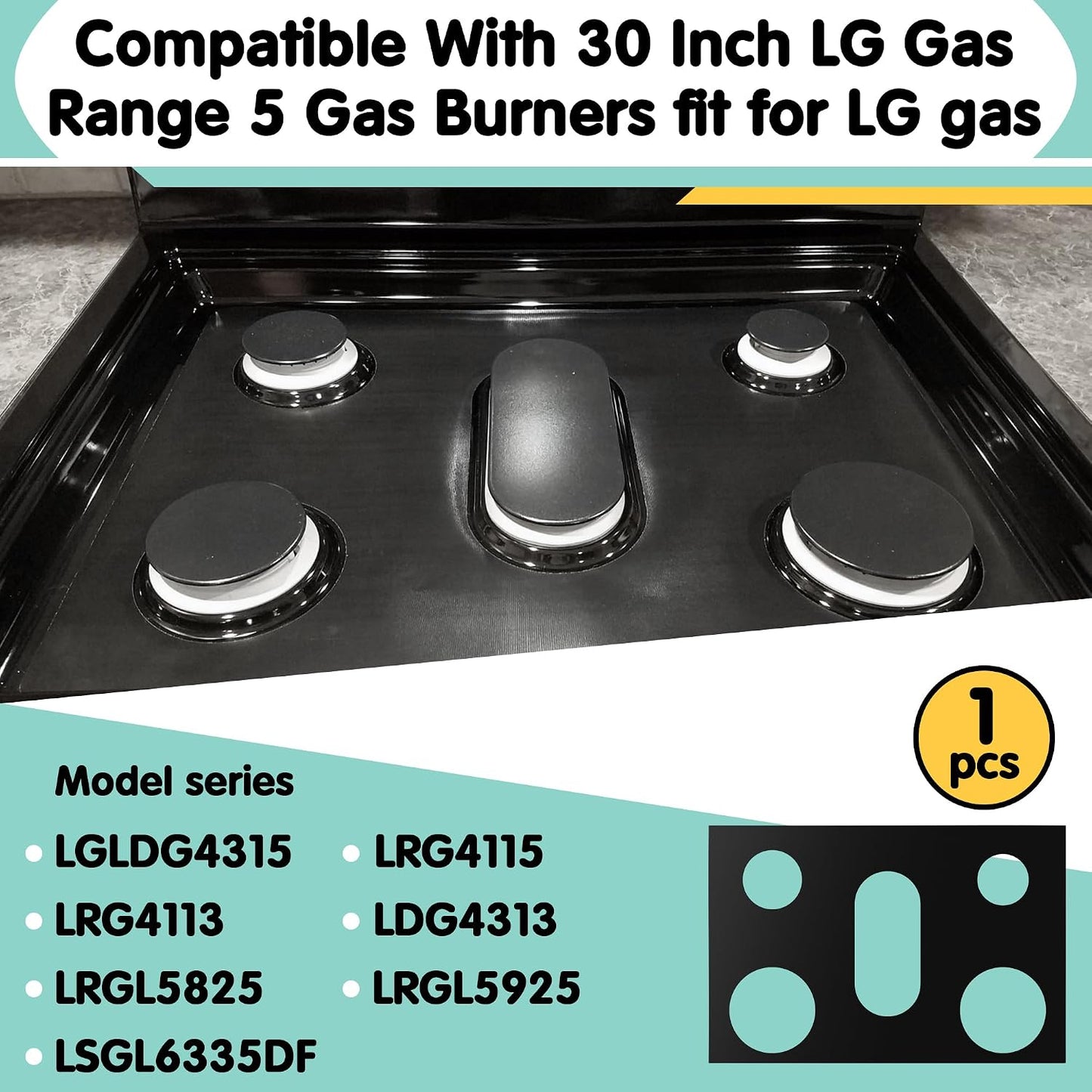 Protector cubierta estufa LG 30pulg comp LRGL5825 y más