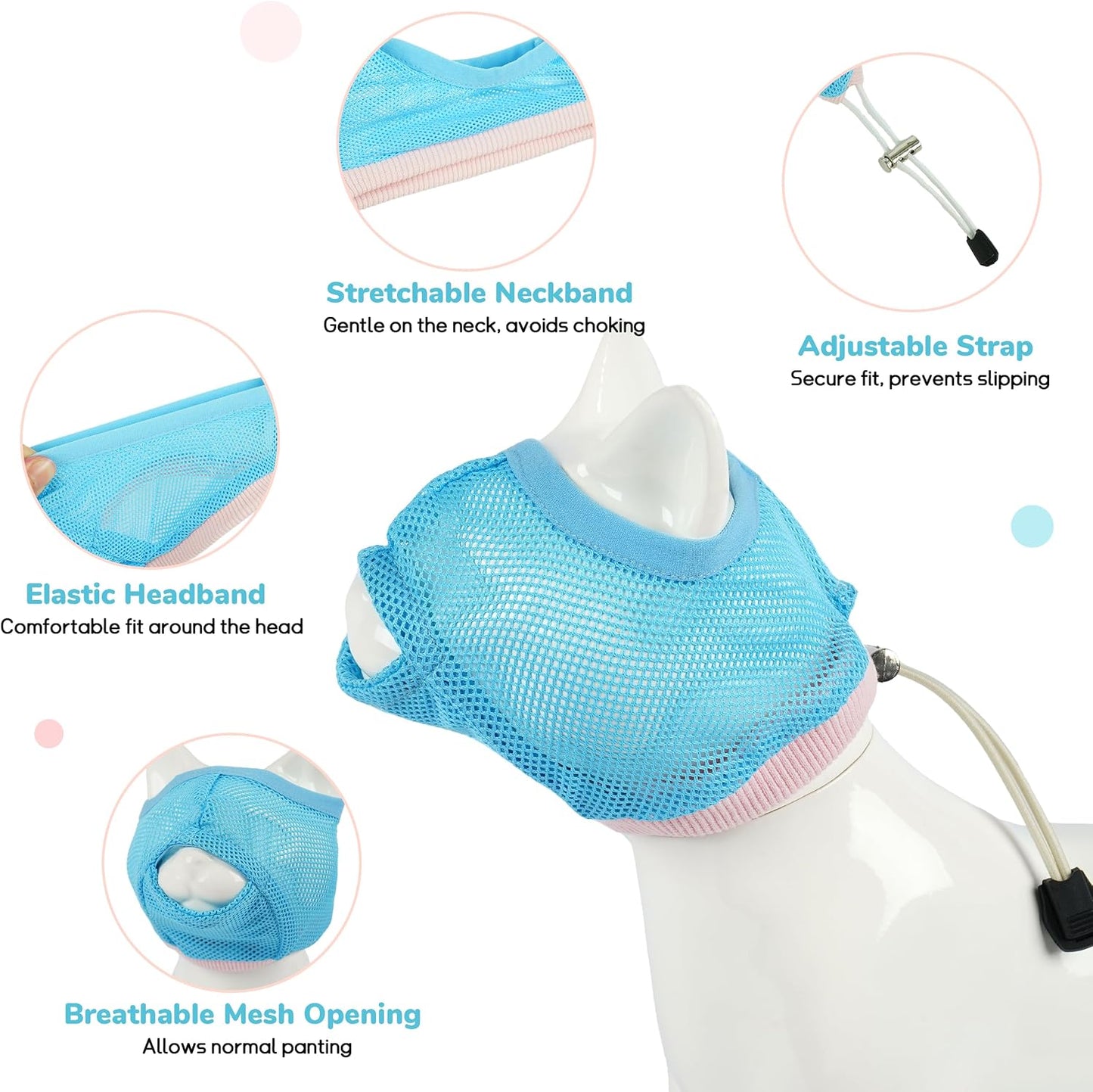2 Fundas suaves para gato malla transpirable ajustable