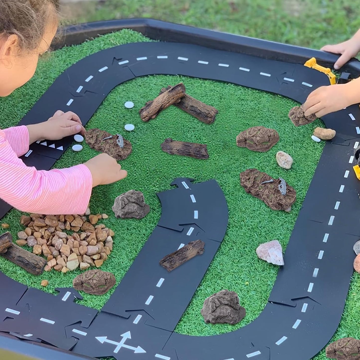 7 Pzas Tocón Árbol Artificial Rocas Plástico Miniatura Diorama