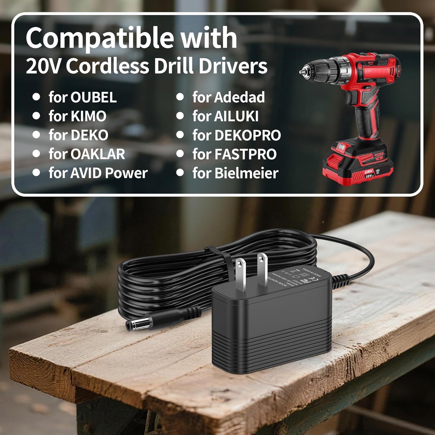 Cargador para taladro inalámbrico 21V