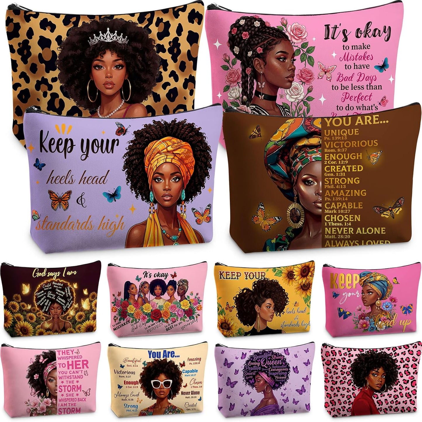 12 bolsas maquillaje cristiano regalo mujer versiculo