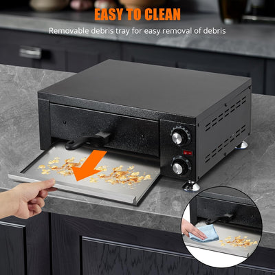 Horno eléctrico pizza 14pulg acero inox con temporizador