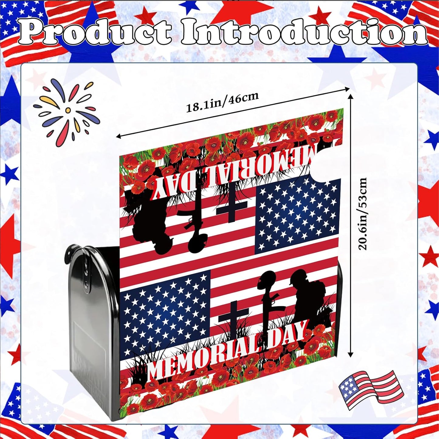 Fundas magnéticas buzón patriótico 21x18pulg diseño bandera USA