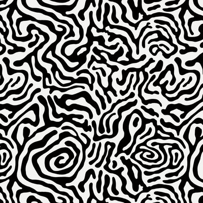 Papel tapiz geométrico blanco y negro 17.3x78.7pulg