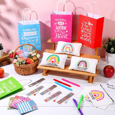 25 Pzas regalo profesoras bolsas kraft maquillaje notas bolígrafos