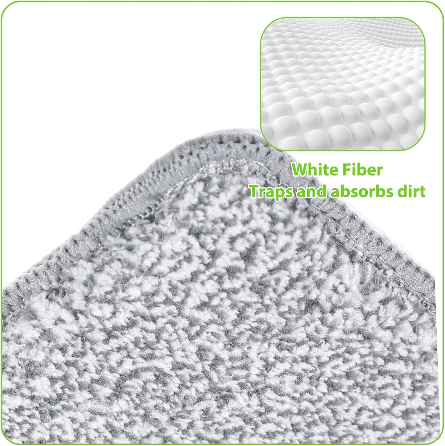 3 Pzas Almohadillas Microfibra Trapeador 13x4.7pulg