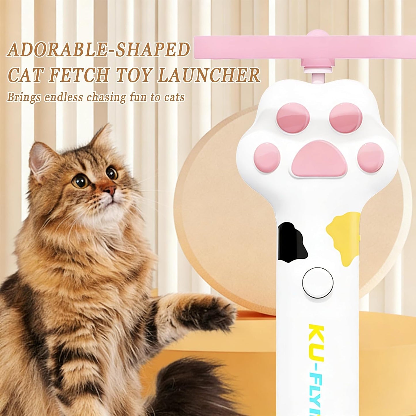 Lanzador discos voladores para gatos y perros con 10 discos