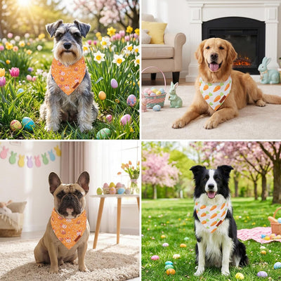 Bandana Pascua perro 2 pzas reversibles amarilla y blanca L
