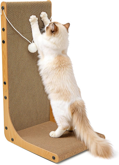 Rascador cartón para gatos 23.6pulg bola mullida reversible