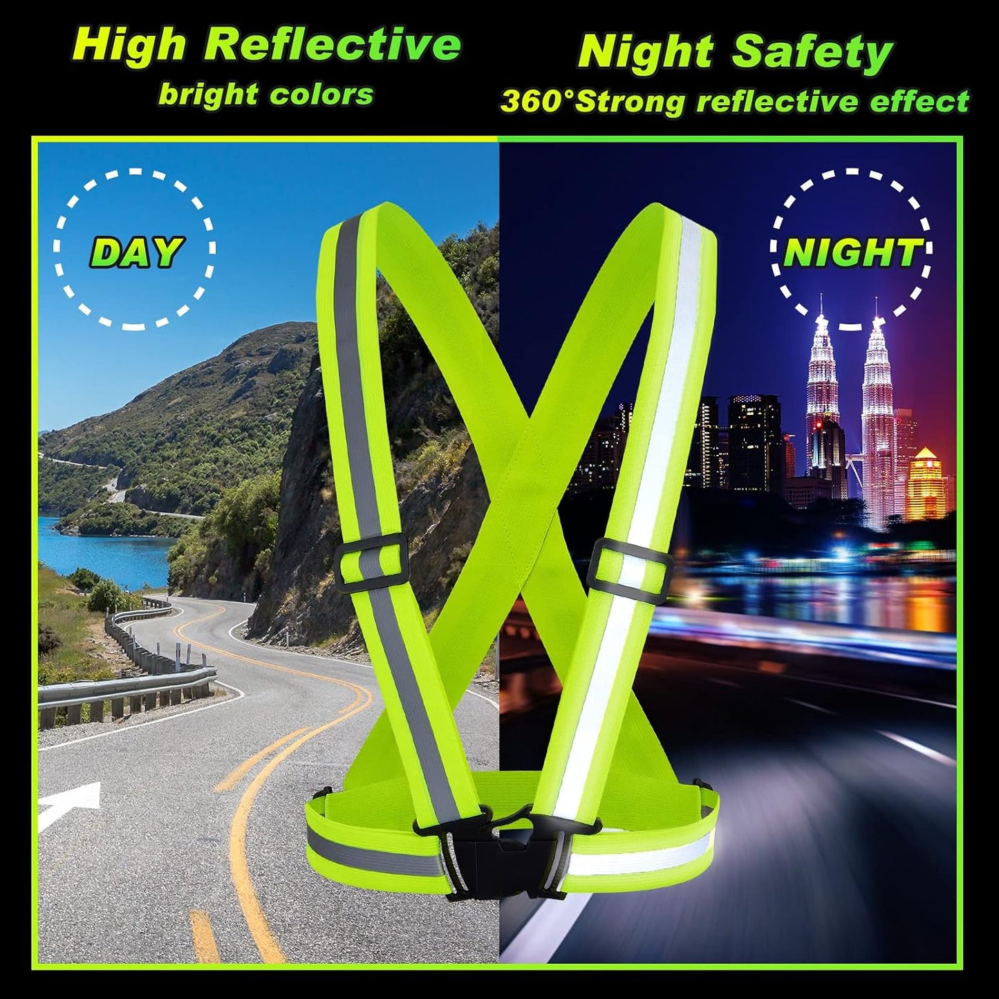 80 Chalecos Reflectantes Alta Visibilidad Correas Ajustables