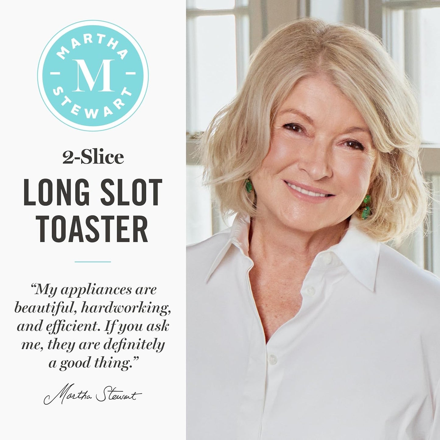 Tostadora de ranura larga Martha Stewart con 10 ajustes y bandeja extraible