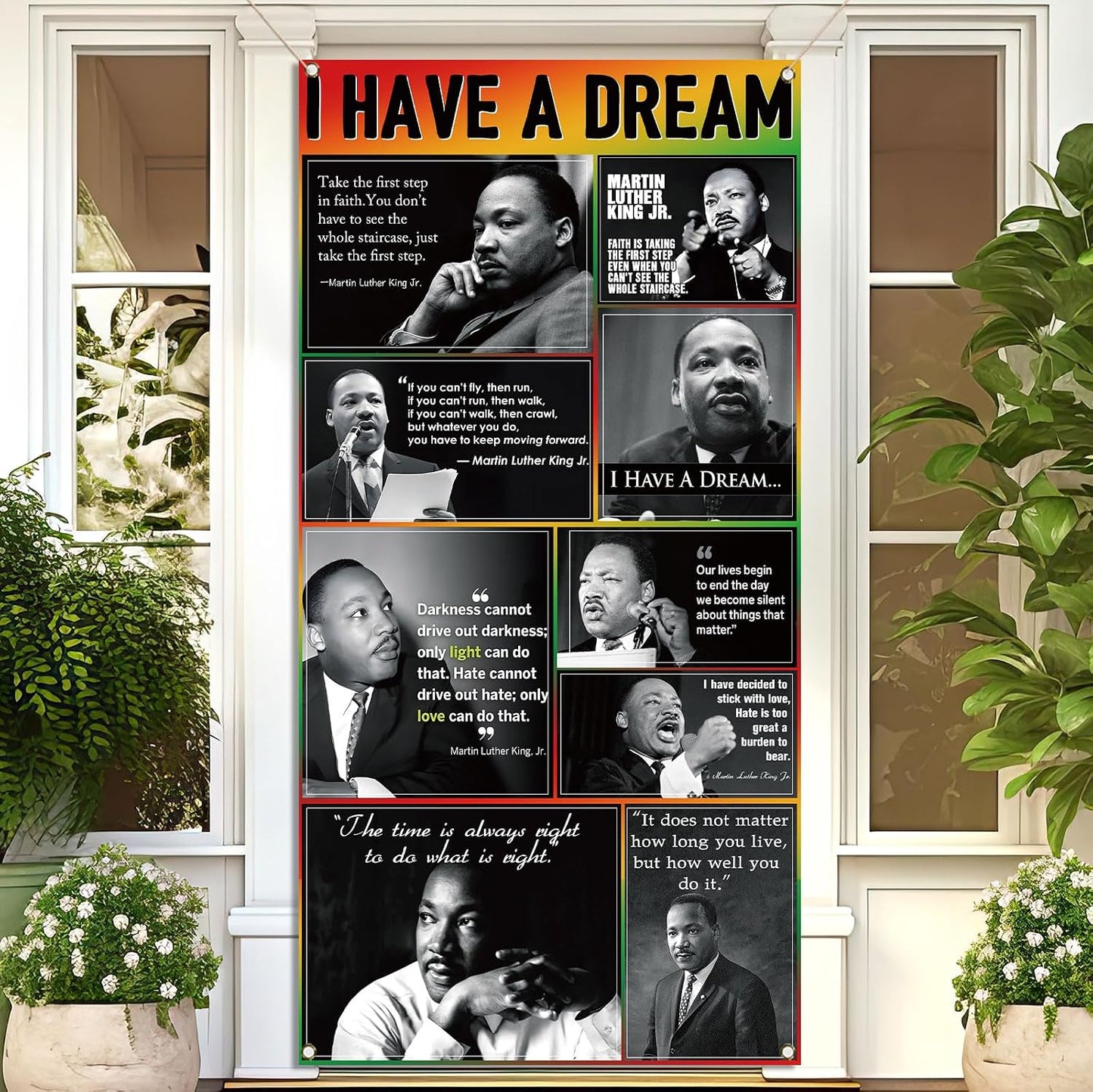 Cubierta puerta texto I Have A Dream decoración MLK