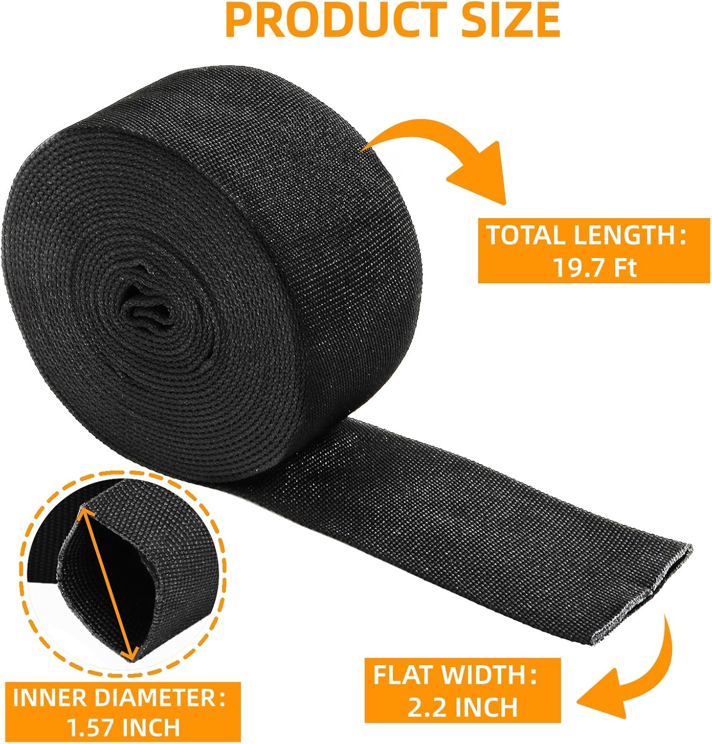 Funda protectora manguera 19.7pies poliéster negro