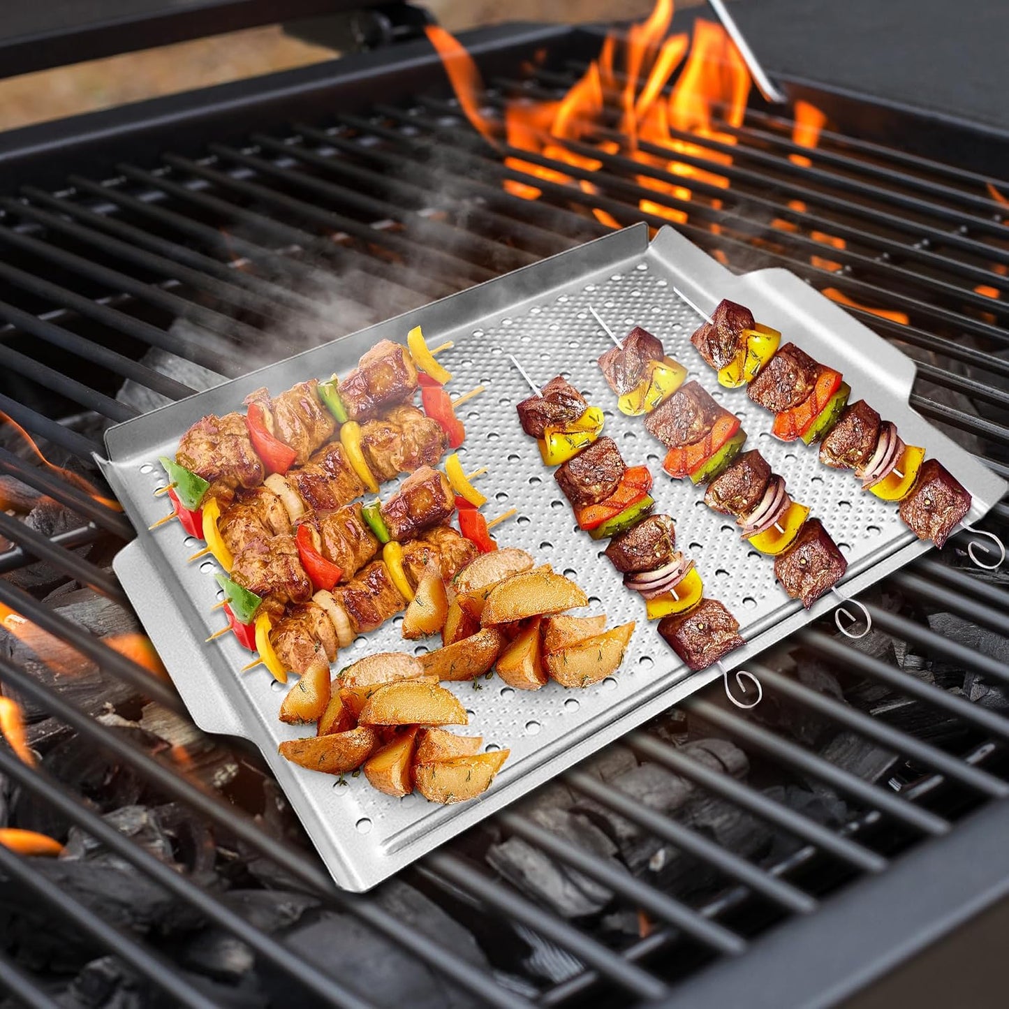 Sartén antiadherente para parrilla 15x11 con asas