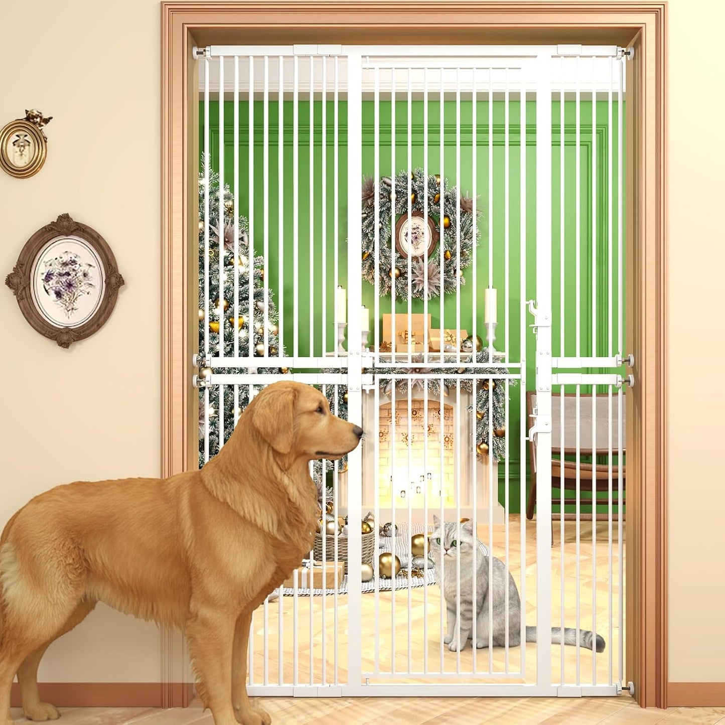 Puerta gatos 74.8pulg ancha 29.5-51.6pulg 8 pernos