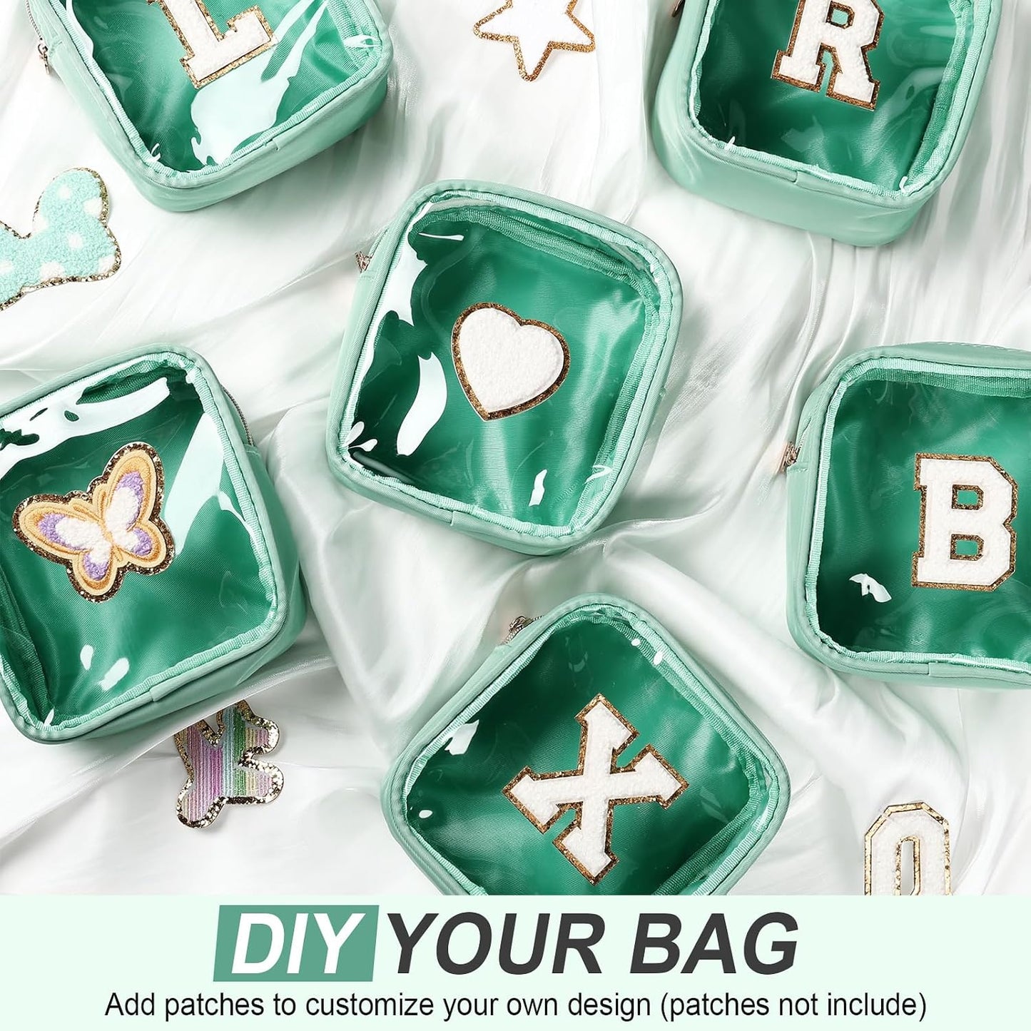 12 Pzas Bolsa Nylon Cosméticos con Cremallera para Viaje