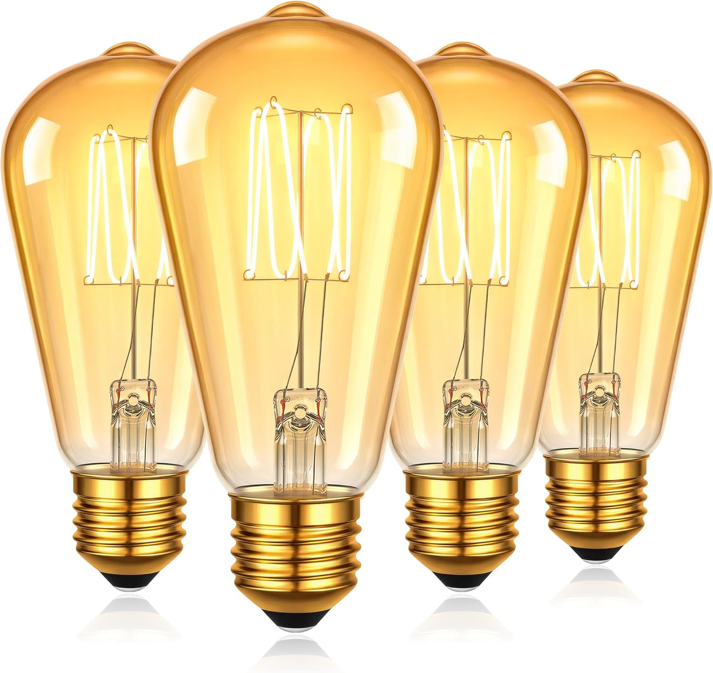 Bombilla Edison ST58 LED 3W vidrio amarillo filamento
