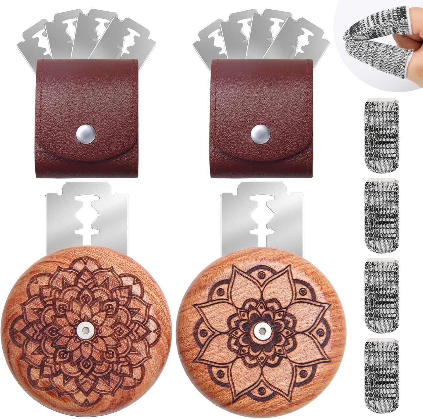 Herramienta de corte para pan de madera 18 piezas con 10 cuchillas y protectores